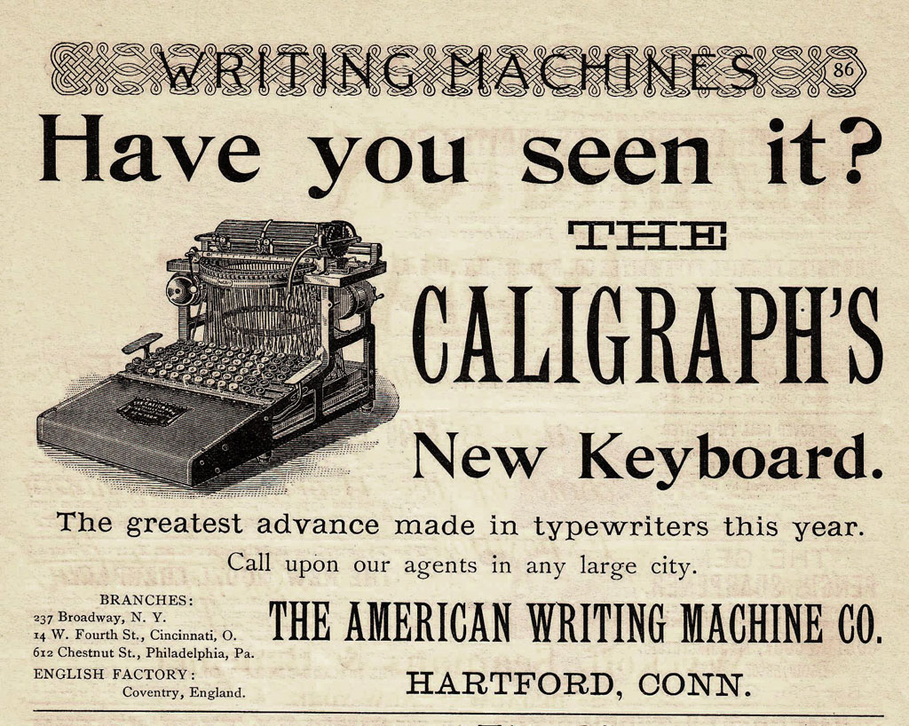 Caligraph 2 Typewriter - Antique Typewriters